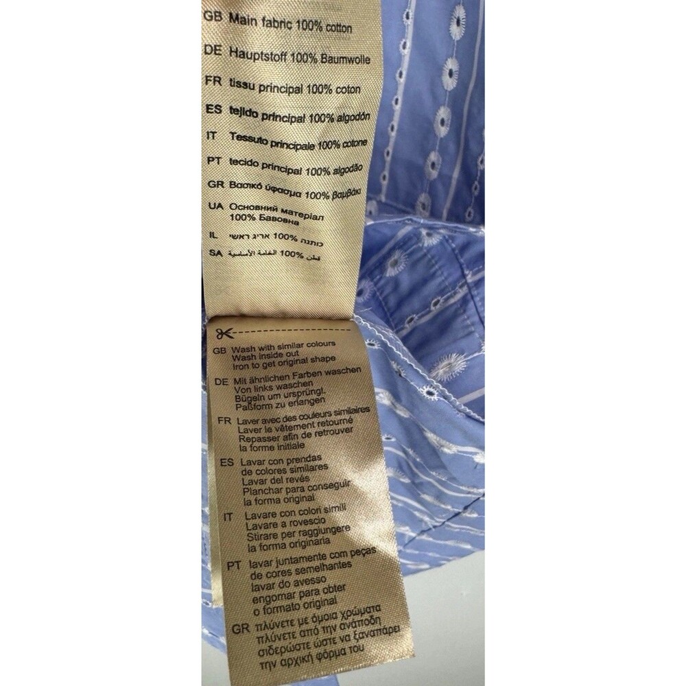 Scotch and Soda $148 Embroidered-Stripe Relaxed-Fit Short Sleeve Shirt Sz: M - Picture 7 of 8